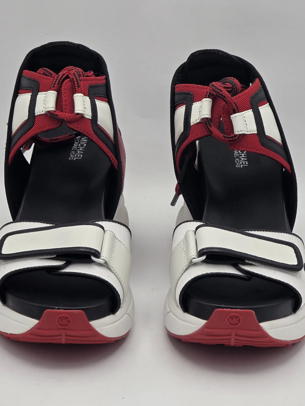 Michael Kors Red White Black Platform Sport Sandals